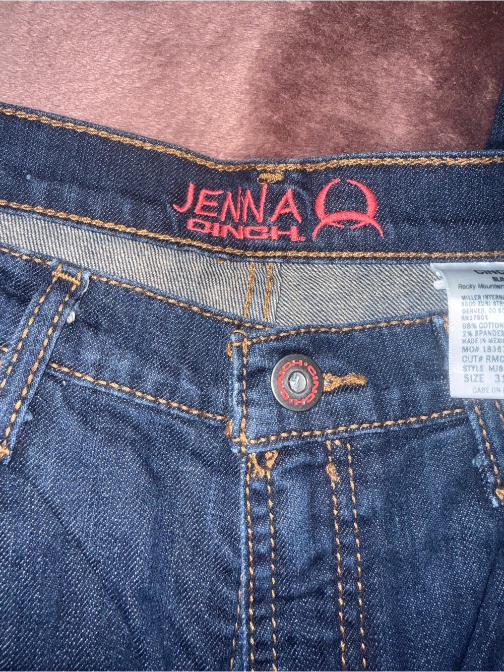 Cinch Jenna Women's Dark Blue Denim Jeans with Red Logo